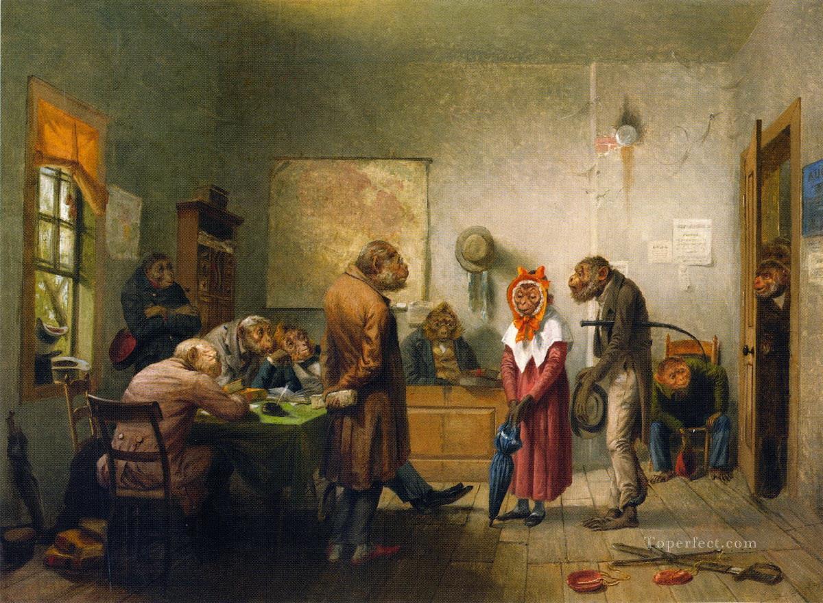 monkey Divorce William Holbrook Beard Oil Paintings